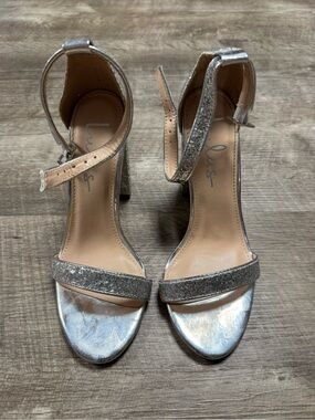 Lulus Silver Sparkly Heels Size 7